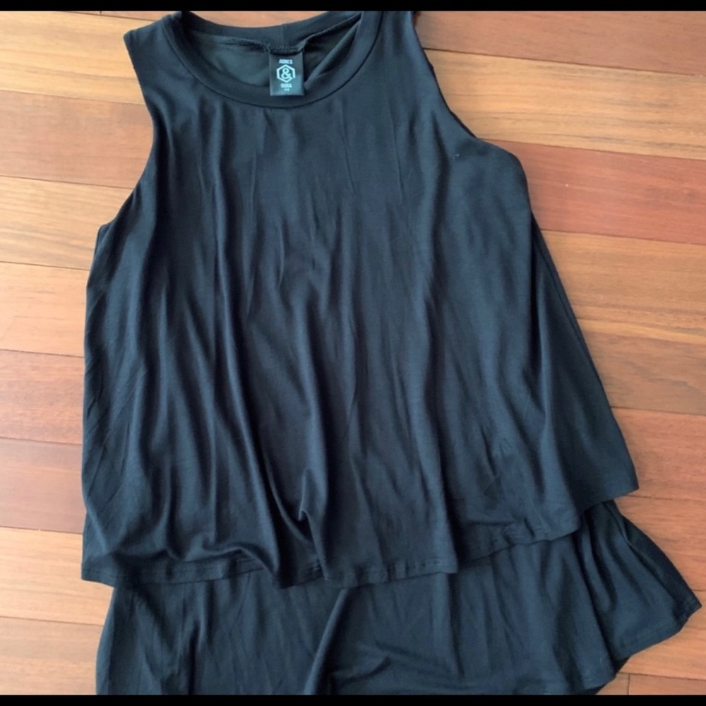 🏷Sleeveless Tiered Tunic - Black